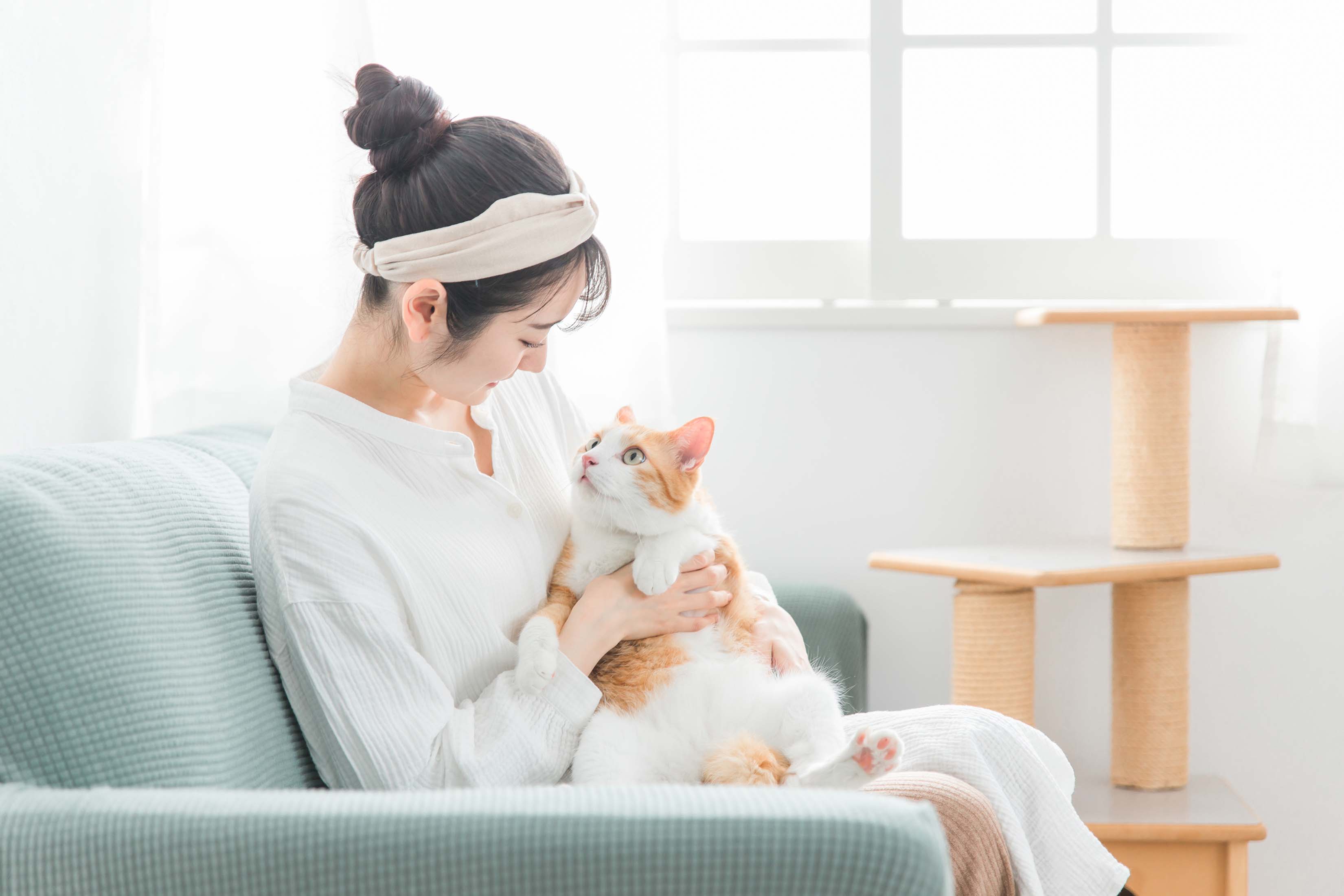 ペットと過ごす様子